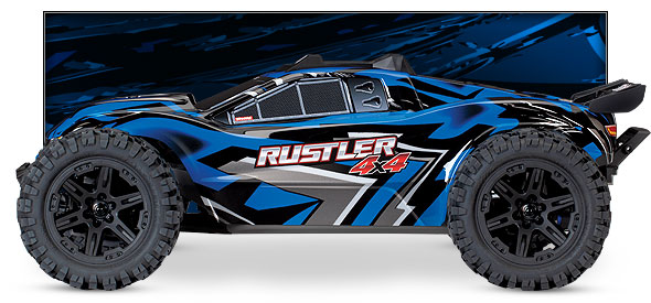 Rustler 4X4 (#67064-1/#67064-4) Side View (Blue)