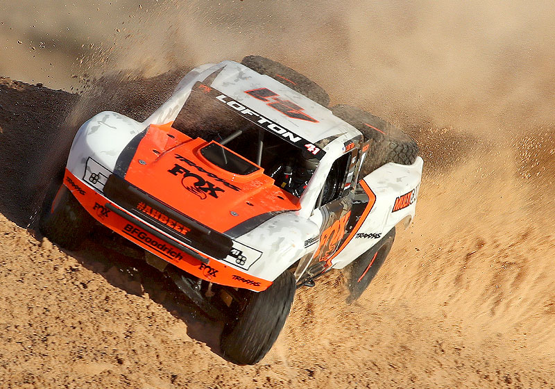 Unlimited Desert Racer kicking up a huge dust cloud